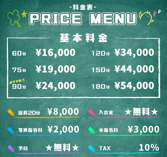 すぐ舐めたくて学園立川校 料金表